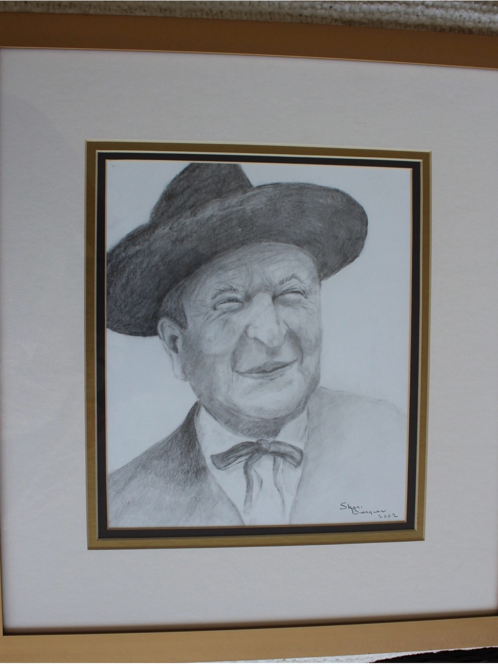 Framed Charcoal Portrait Artwork in Black and White - Picture 8 of 8